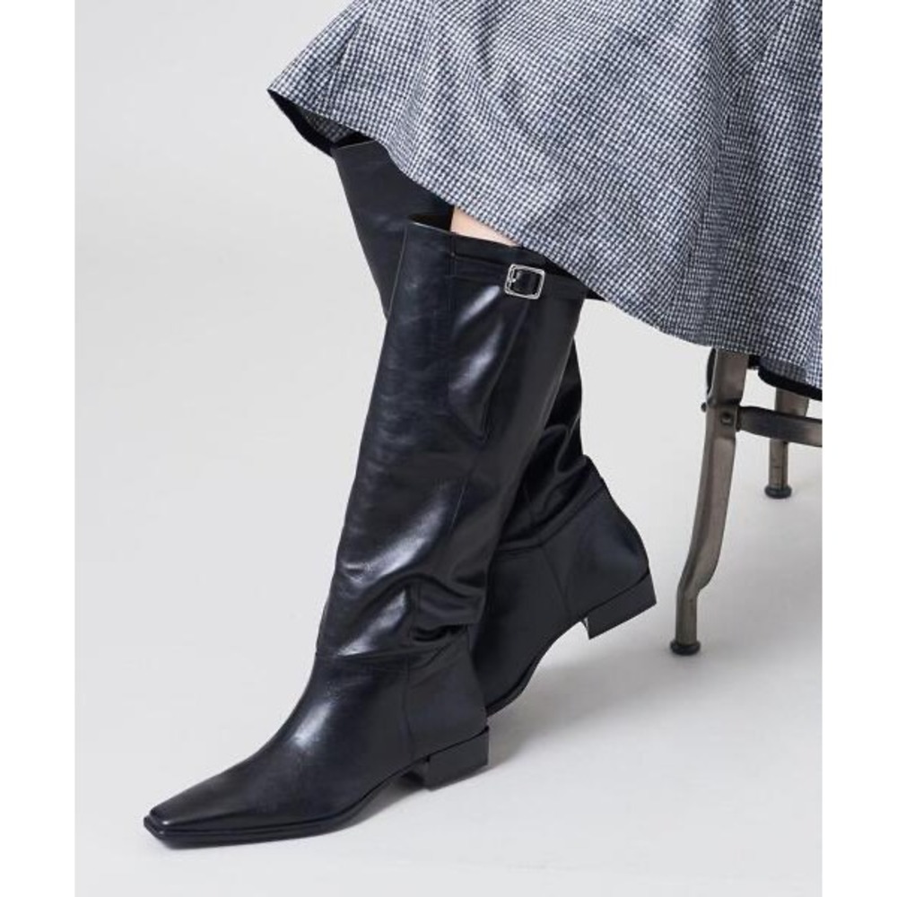 NWT Vagabond Shoemakers Nella Black Leather Square Toe Tall Boots EU 37 US 7 - Picture 2 of 10